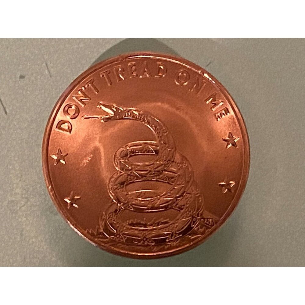 One AVDP Ounce .999 Copper Coin - Dont Tread On Me Snake & Bald Eagle Design
